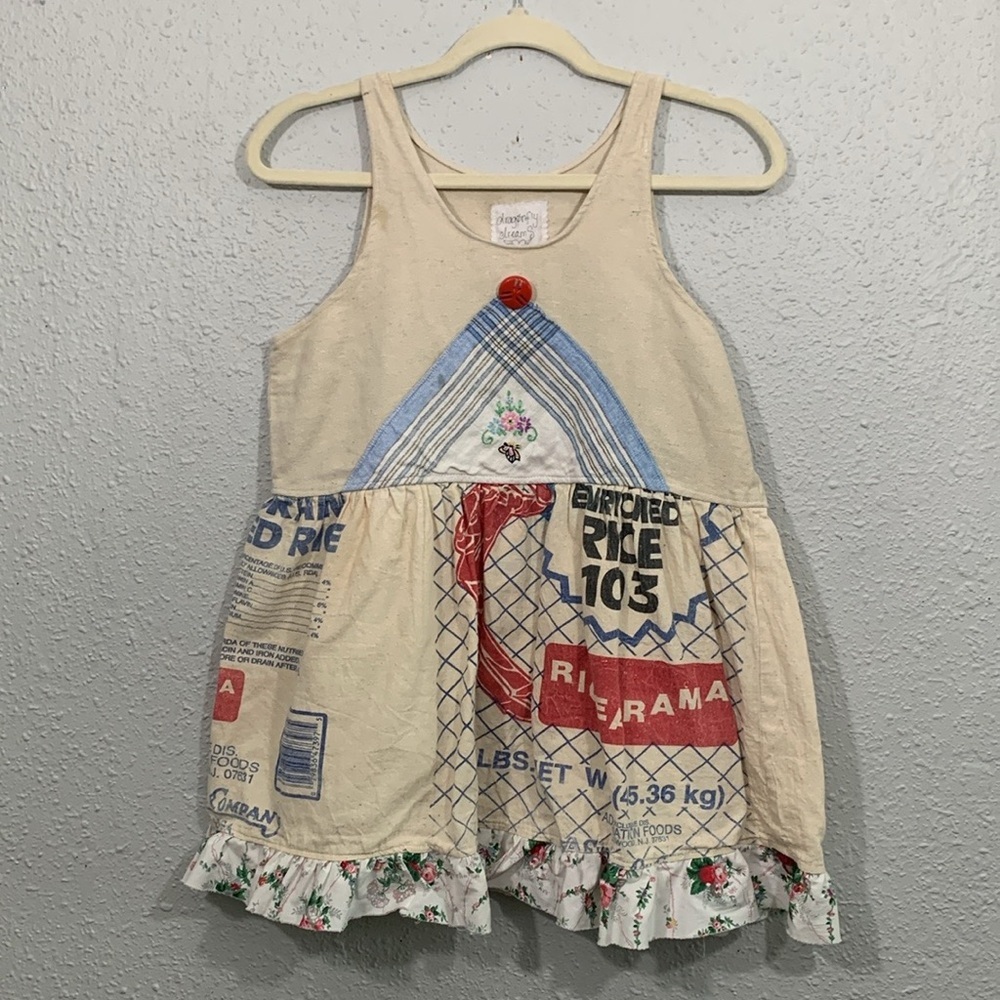 Dragonfly Dreams‎ Handmade One of a Kind Girls Rice Bag Dress size S